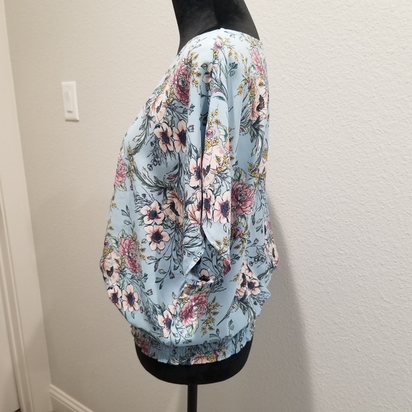Floral blouson top~large - Picture 2 of 12